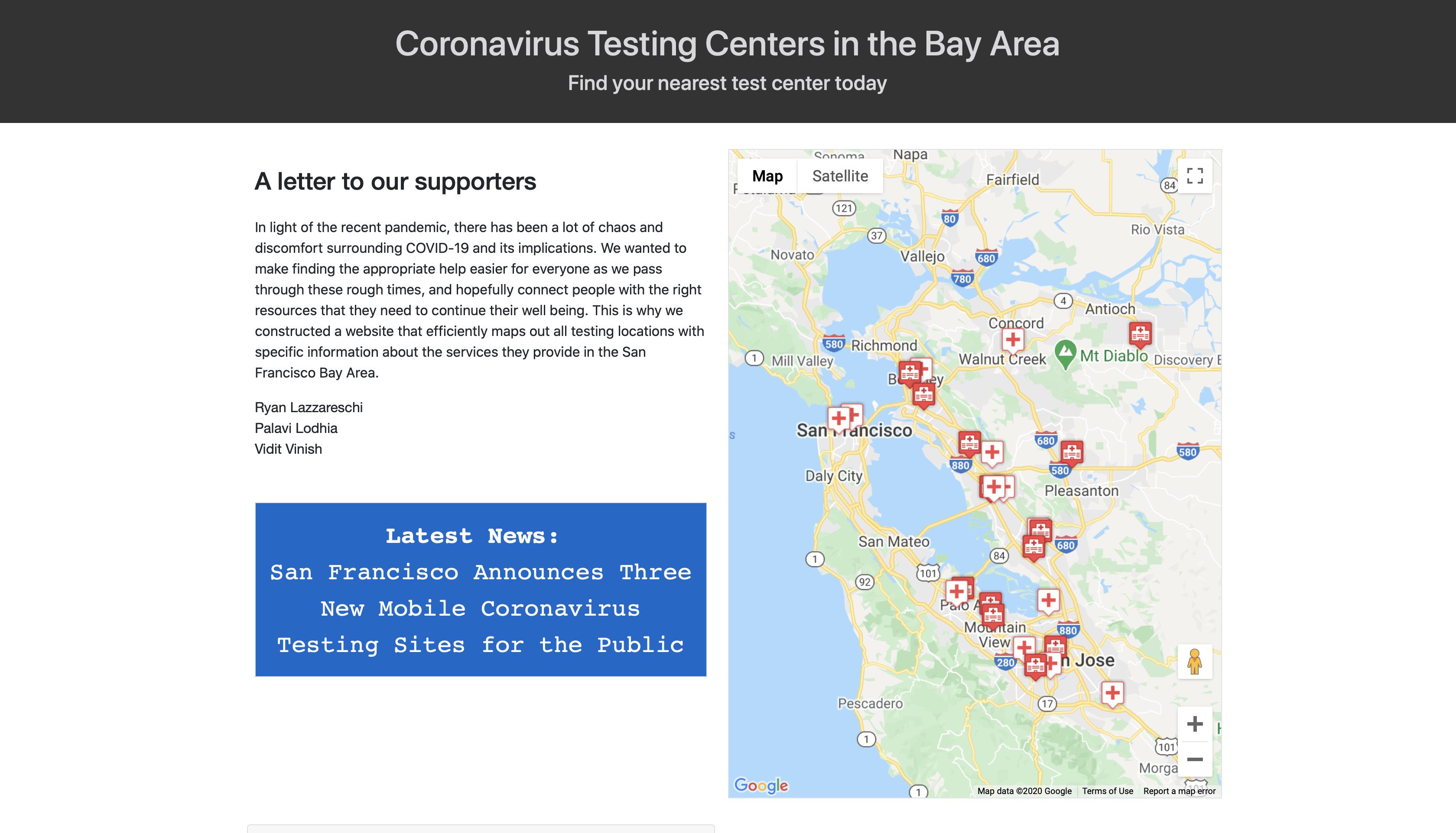 Coronavirus Testing Centers
